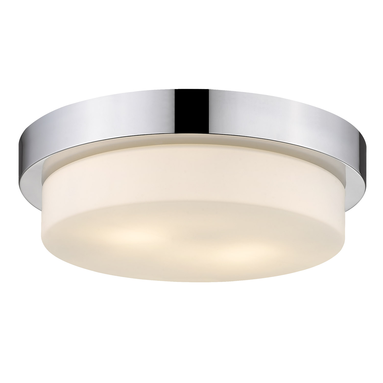 Golden Lighting-1270-13 CH-Multi-family - 2 Light Large Flush Mount in Variety of style - 4.25 Inches high by 13 Inches wide   Chrome Finish with Opal Glass